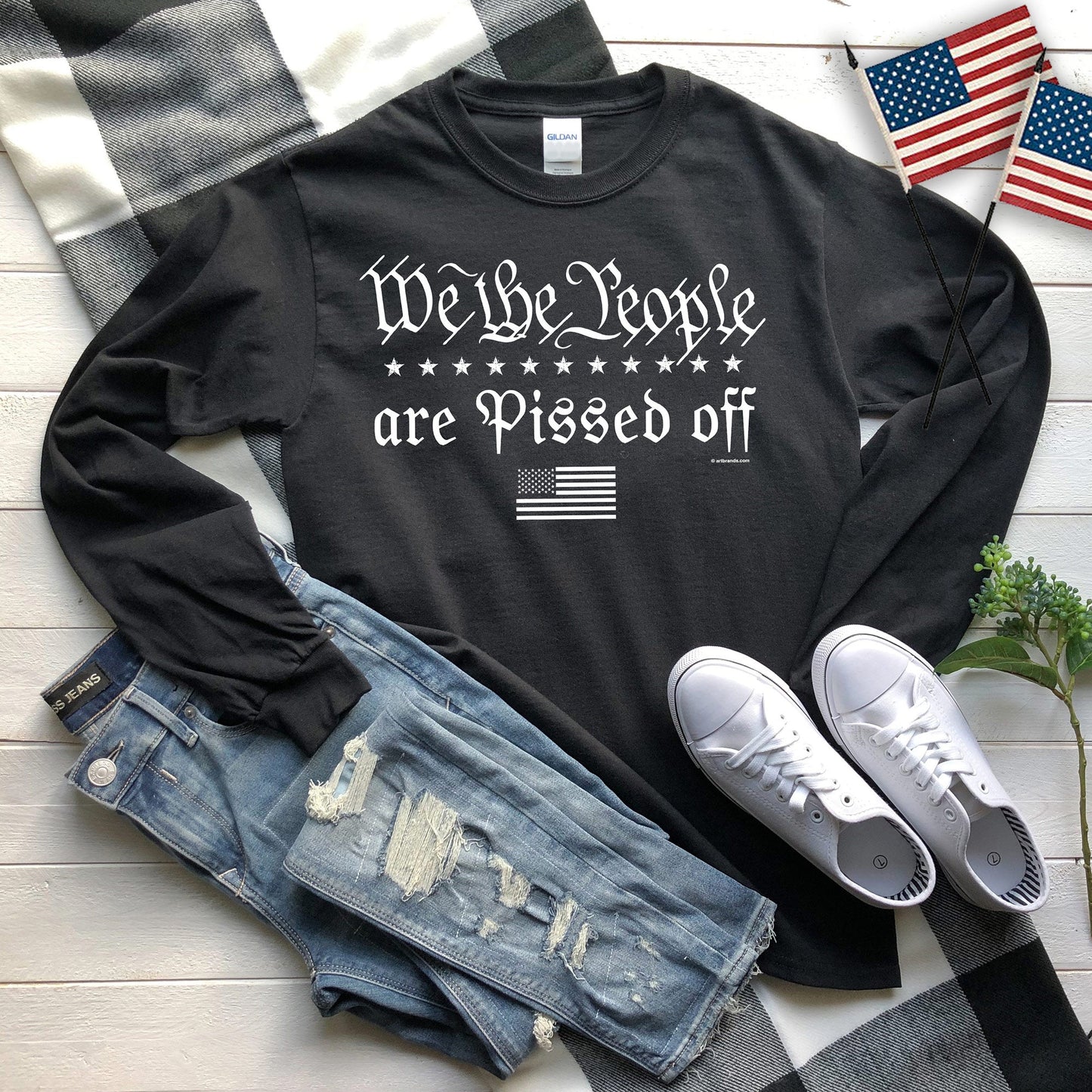 Pissed Off Stars T-shirt, Political Long Sleeve Tee