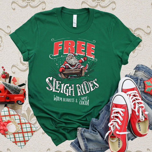 Free Sleigh Rides T-shirt, Christmas Tee