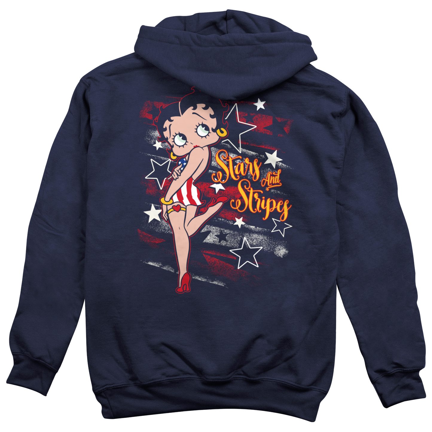 Stars & Stripes Betty Hoodie, Betty Boop Hooded Sweatshirt