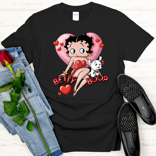 Betty Boop Heart T-shirt, Betty Boop Tee