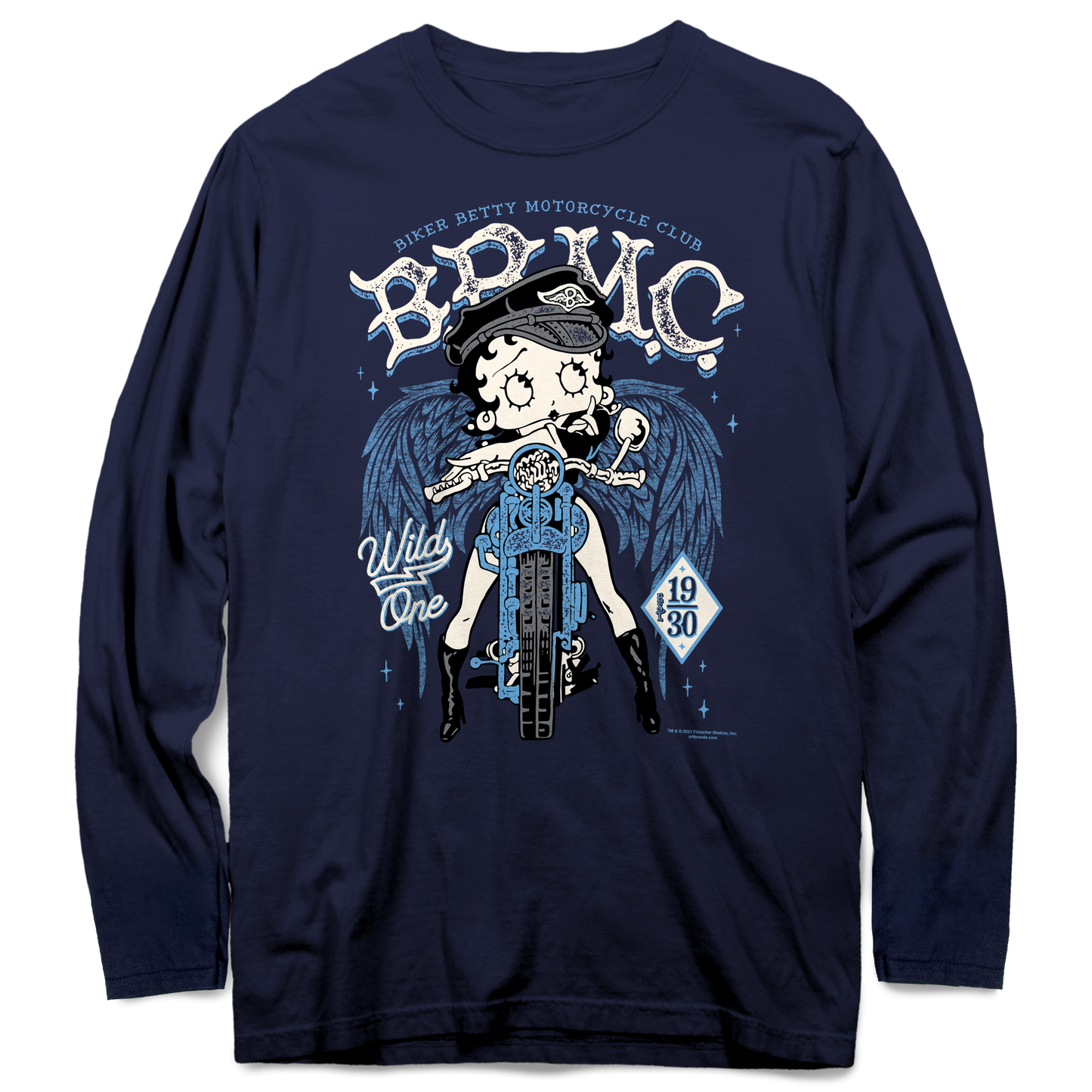 Biker Betty Motorcycle Club Long Sleeve Shirt, Betty Boop Long Sleeve Tee