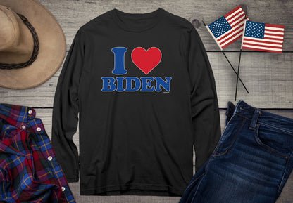 I Heart Biden T-shirt, Political Long Sleeve Tee