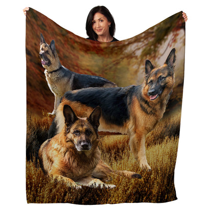 50" x 60" German Shepherd Plush Minky Blanket