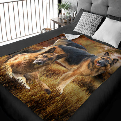 50" x 60" German Shepherd Plush Minky Blanket