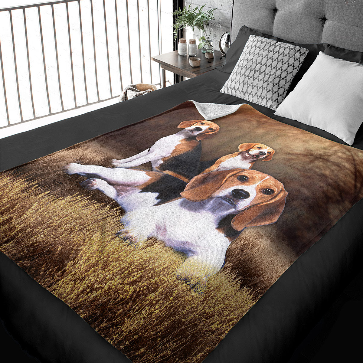 50" x 60" Beagle Plush Minky Blanket