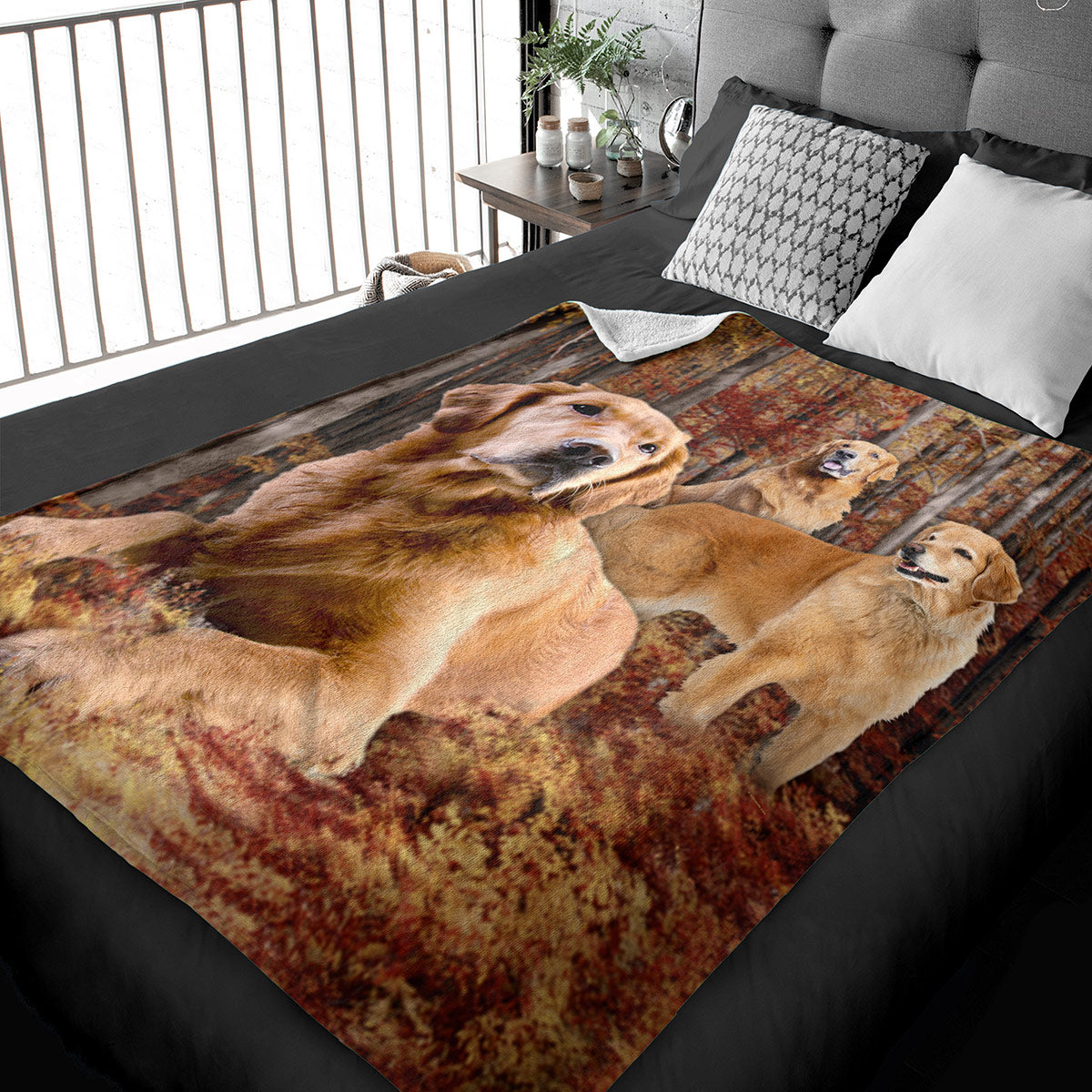 50" x 60" Golden Retriever Plush Minky Blanket