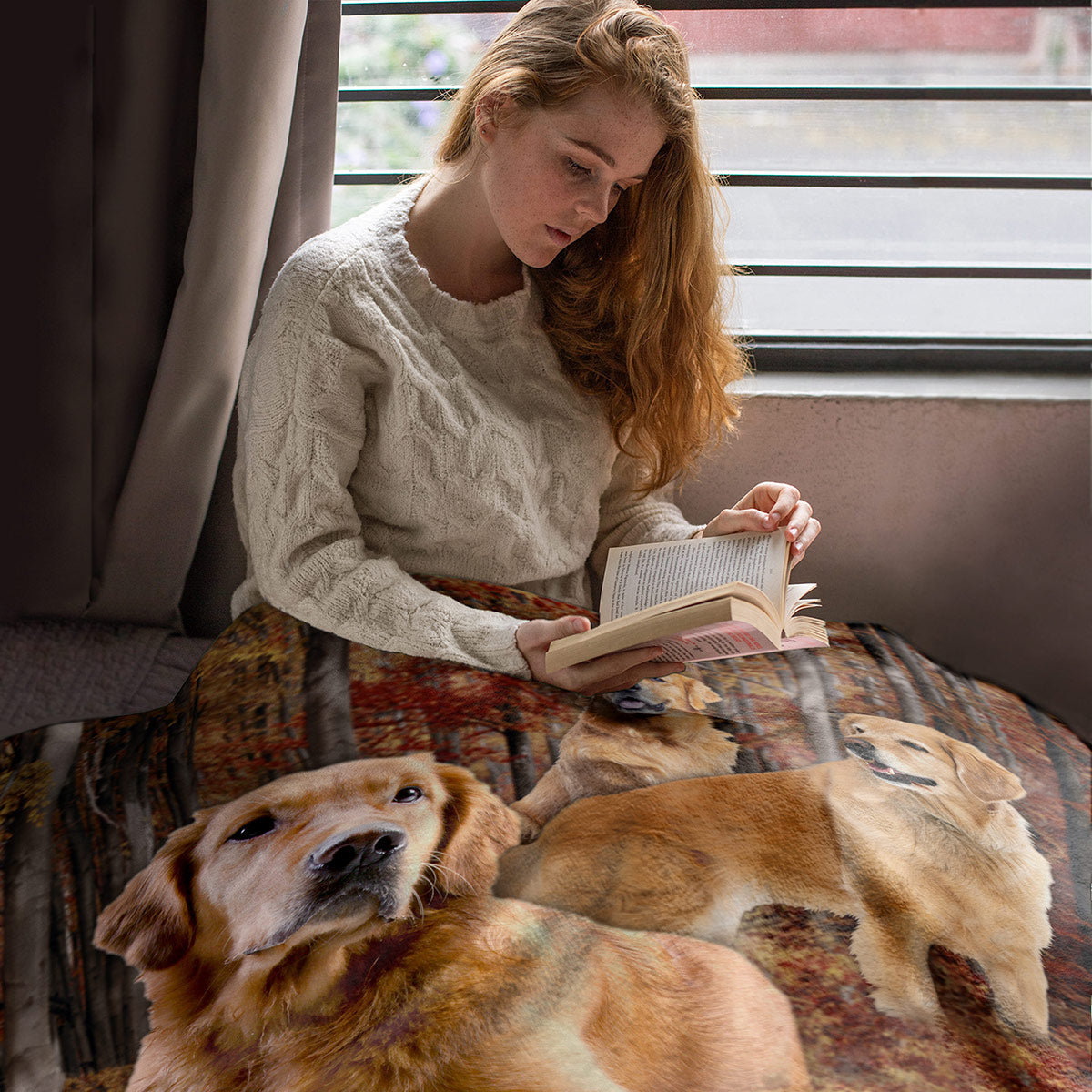 50" x 60" Golden Retriever Plush Minky Blanket