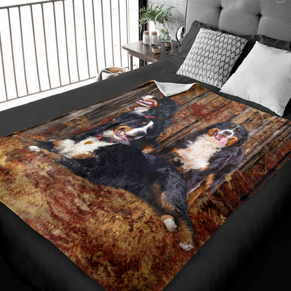 50" x 60" Bernese Mtn Dog Plush Minky Blanket