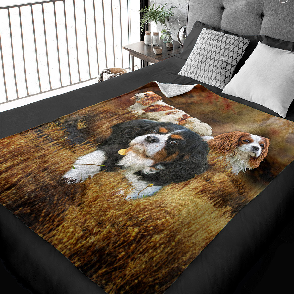 50" x 60" King Charles Spaniel Plush Minky Blanket