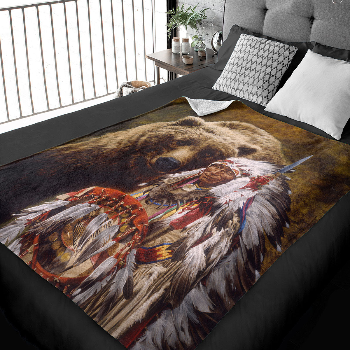50" x 60" My Brother The Grizzly Plush Minky Blanket