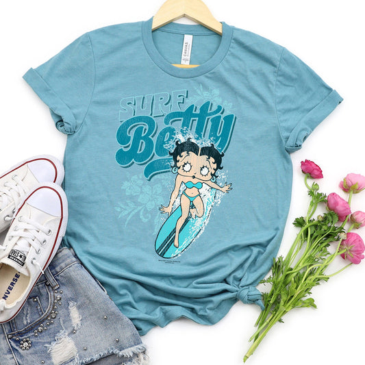 Surf Betty Boop Teal T-shirt