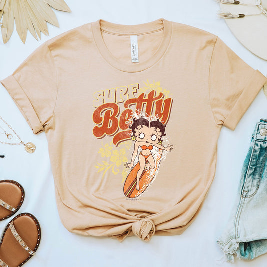 Surf Betty Boop Orange T-shirt