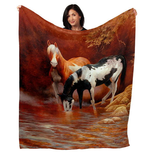 50" x 60" Wild Horse Creek Plush Minky Blanket