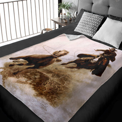 50" x 60" Roping The Stallion Plush Minky Blanket