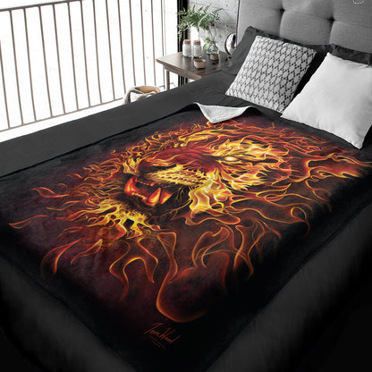 50" x 60" Fire Tiger Plush Minky Blanket