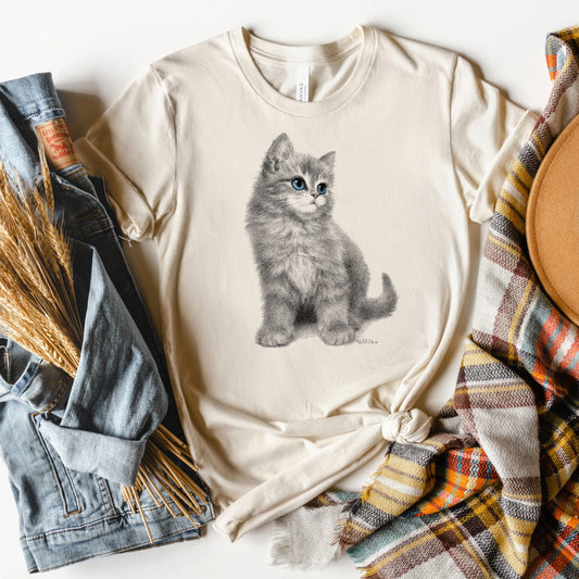Cat T-Shirt, Blue Eyed Kitten Tee