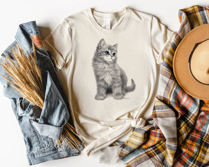 Cat T-Shirt, Blue Eyed Kitten Tee