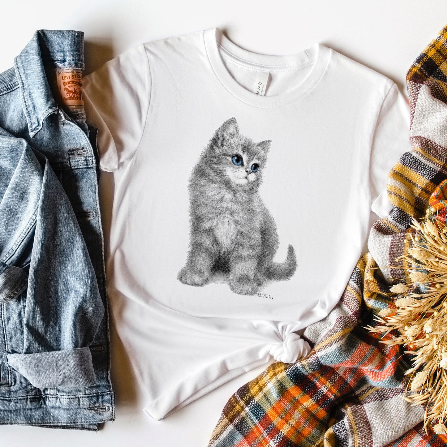 Cat T-Shirt, Blue Eyed Kitten Tee