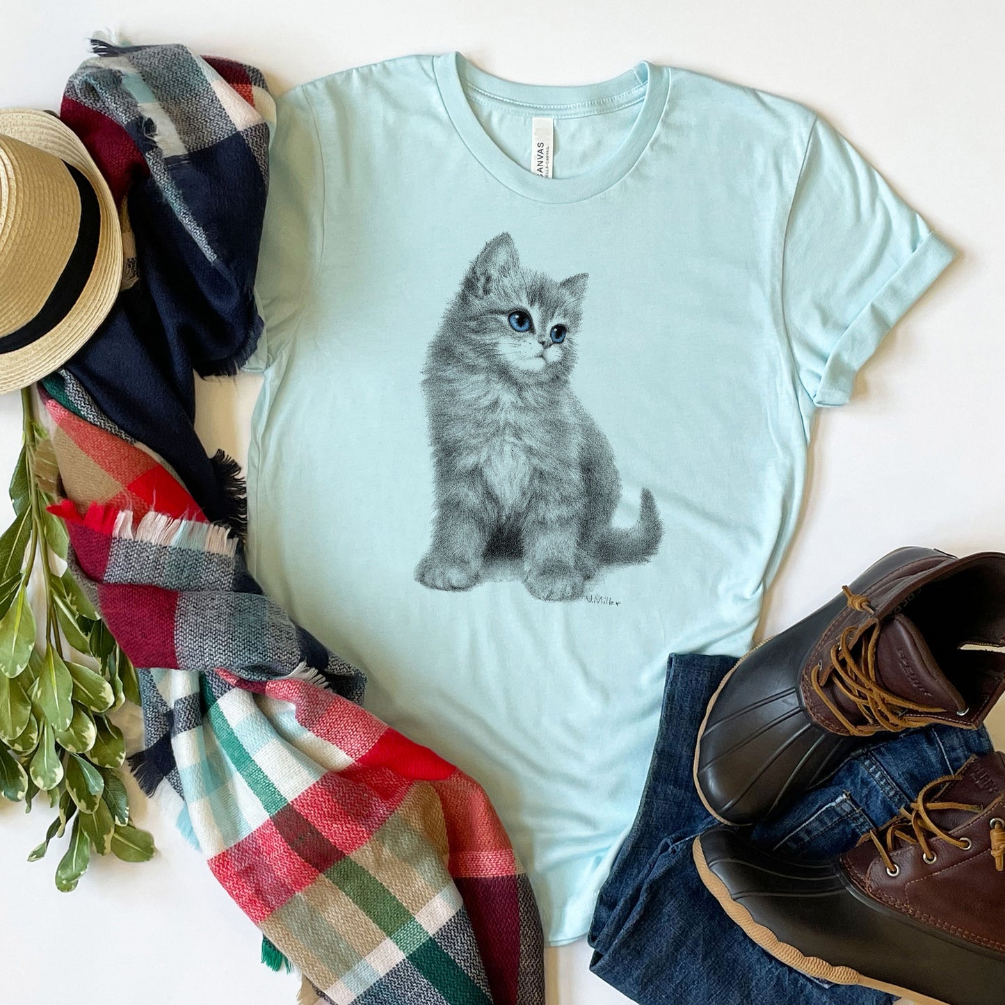 Cat T-Shirt, Blue Eyed Kitten Tee