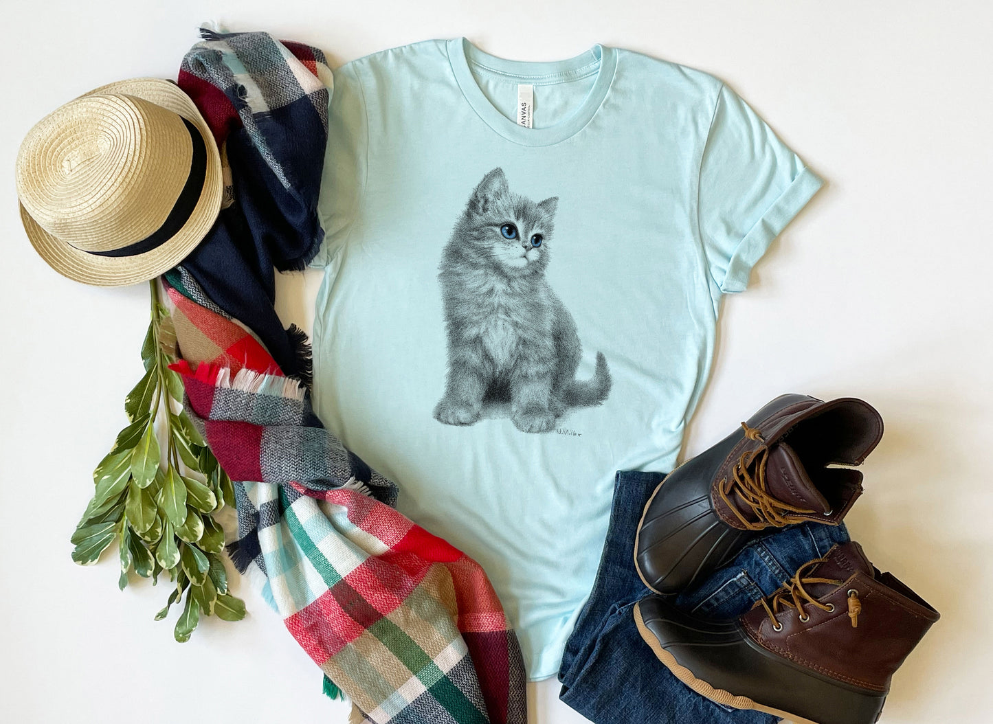 Cat T-Shirt, Blue Eyed Kitten Tee