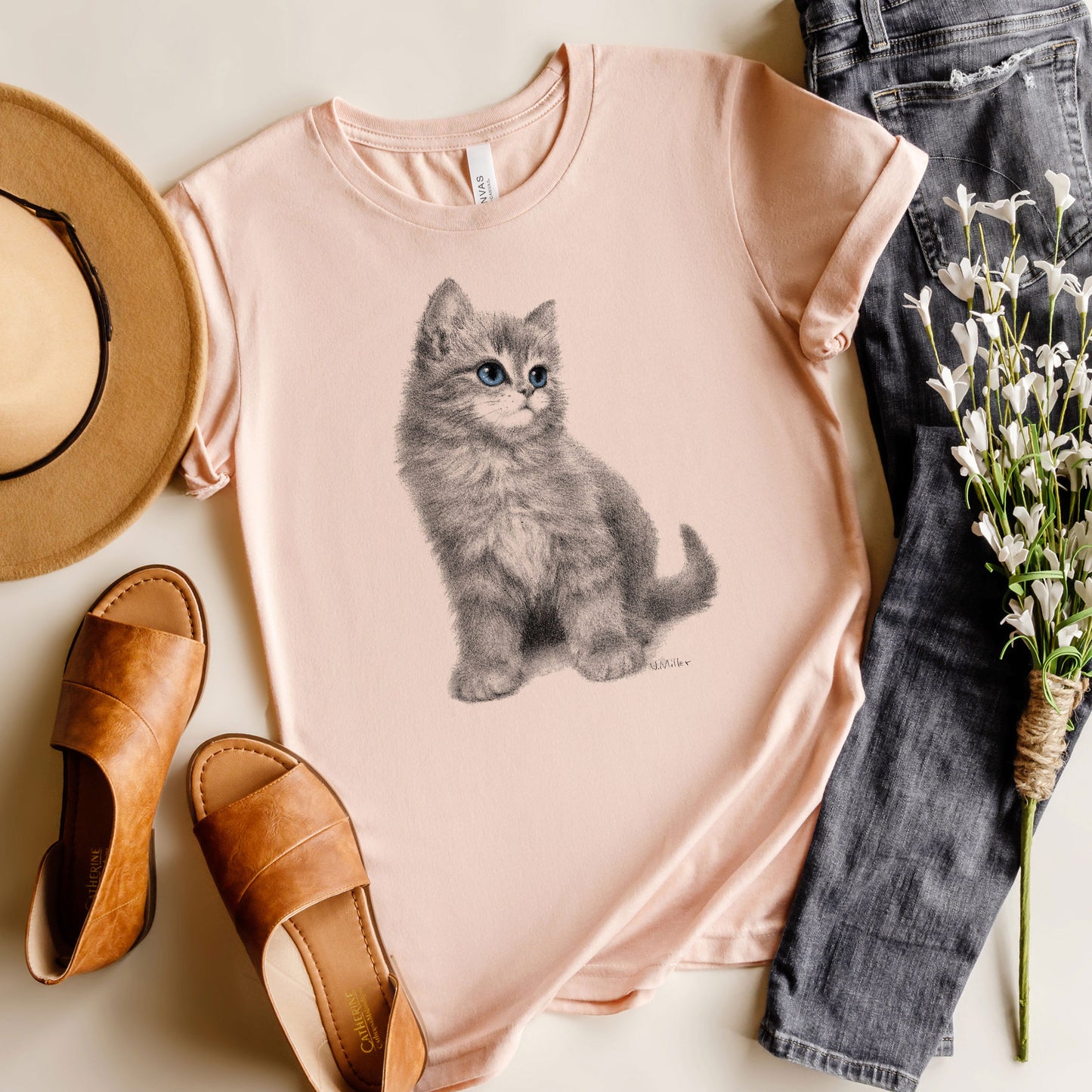 Cat T-Shirt, Blue Eyed Kitten Tee