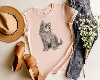 Cat T-Shirt, Blue Eyed Kitten Tee