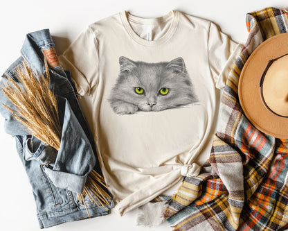 Cat T-Shirt, Green Eyed Kitten Tee