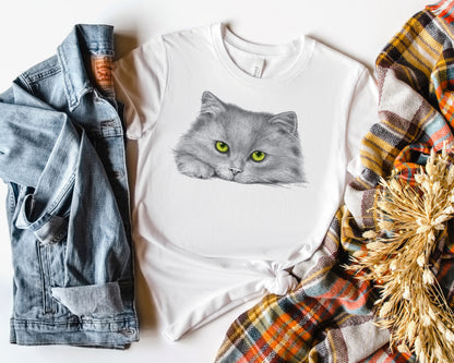 Cat T-Shirt, Green Eyed Kitten Tee