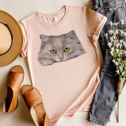 Cat T-Shirt, Green Eyed Kitten Tee