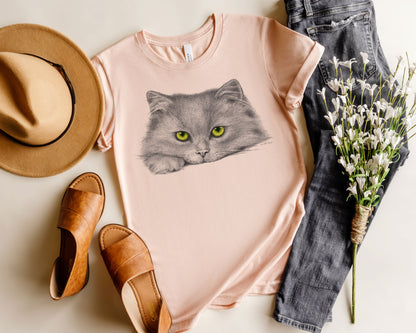 Cat T-Shirt, Green Eyed Kitten Tee