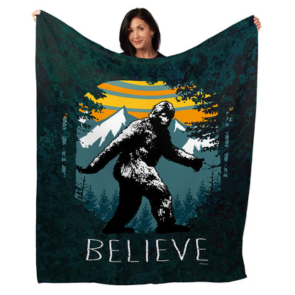 50" x 60" Sasquatch Believe Plush Minky Blanket