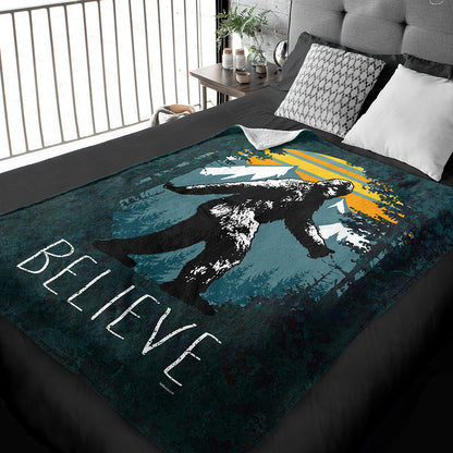 50" x 60" Sasquatch Believe Plush Minky Blanket