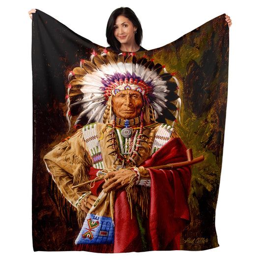 50" x 60" Chief Of The Rosebud Plush Minky Blanket