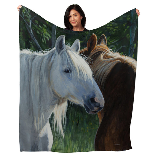 50" x 60" Horse Whispering Plush Minky Blanket