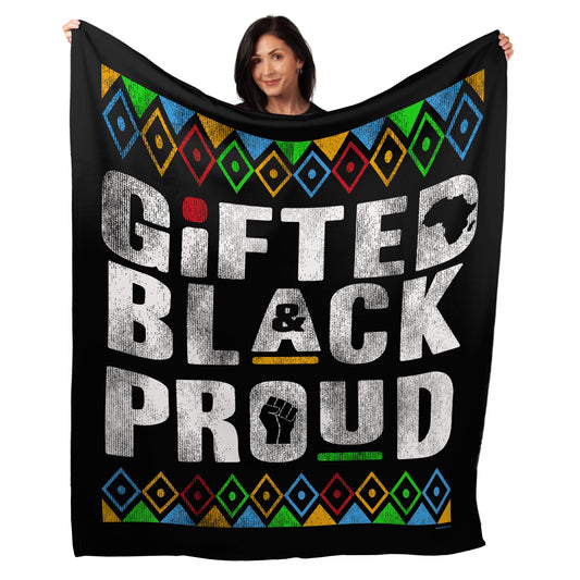 50" x 60" Gifted Black Proud Plush Minky Blanket