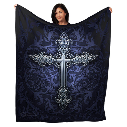 50" x 60" Gothic Cross Plush Minky Blanket