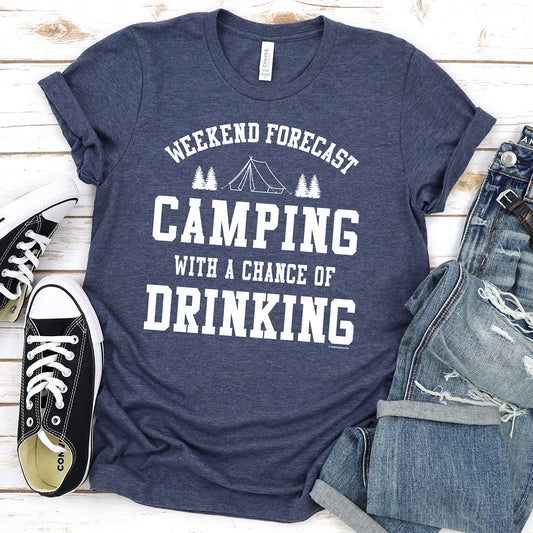 Camping Weekend Forecast T-shirt