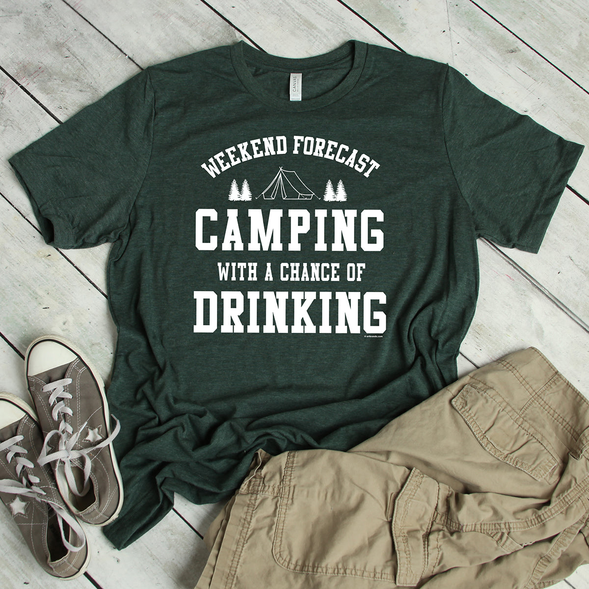 Camping Weekend Forecast T-shirt