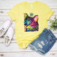 Neon Thinking Cat Crowned T-shirt