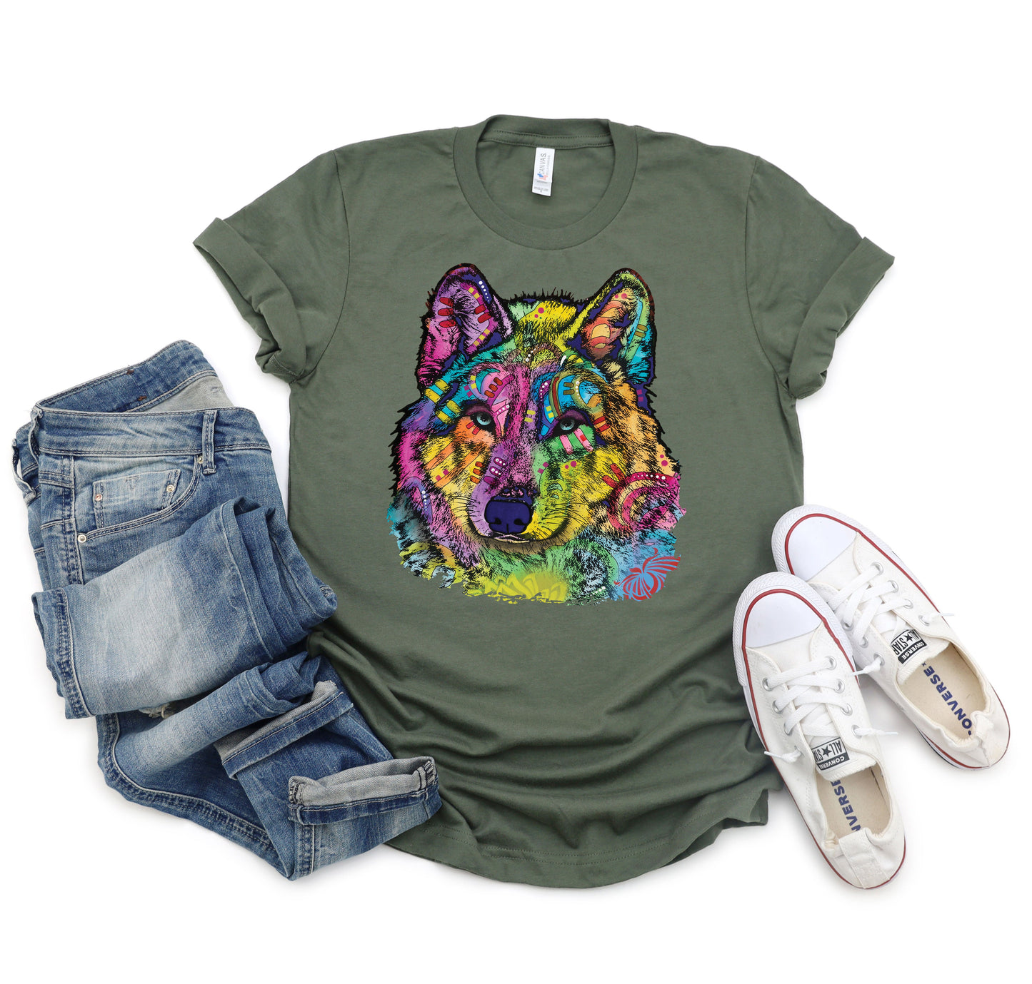 Neon Stare Of The Wolf T-shirt