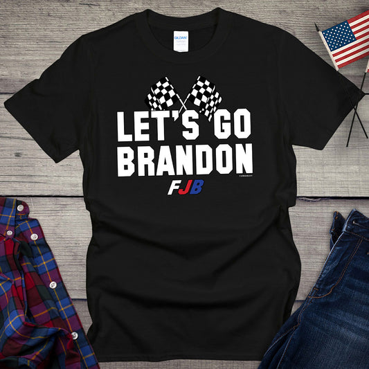 Let's Go Brandon Checkered Flag Political T-shirt