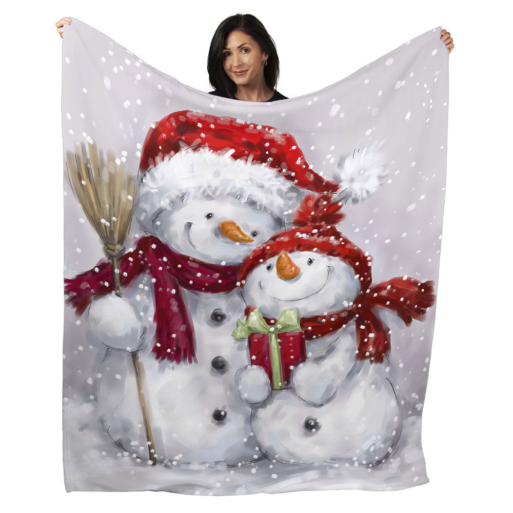 50" x 60" Snowman Gift Plush Minky Blanket