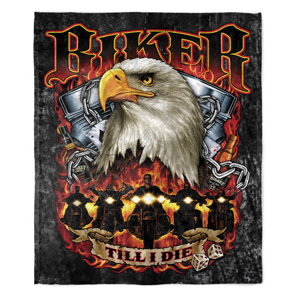 50" x 60" Biker Til l IDie Plush Minky Blanket