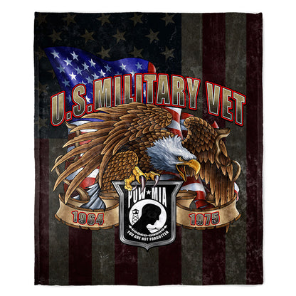 50" x 60" US Military Vet Plush Minky Blanket