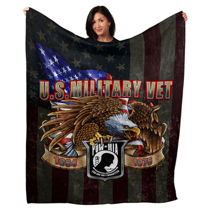 50" x 60" US Military Vet Plush Minky Blanket