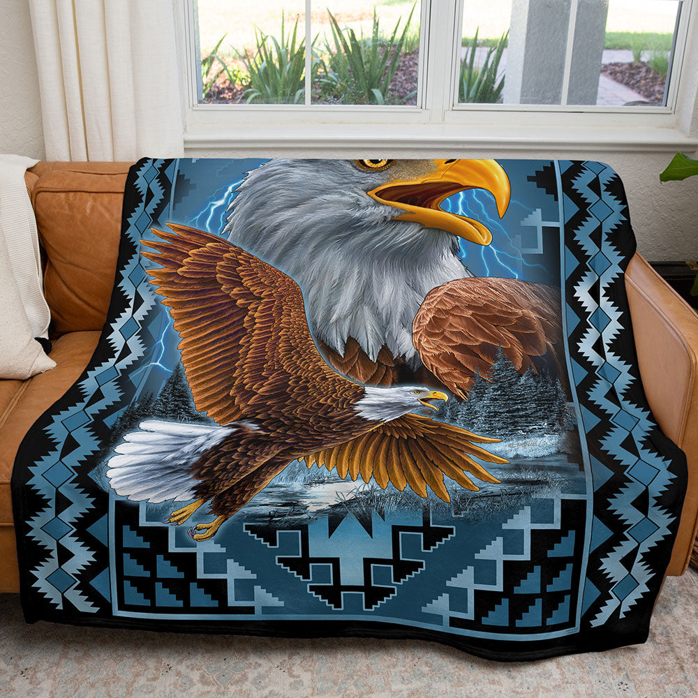 50" x 60" Blue Eagle Plush Minky Blanket