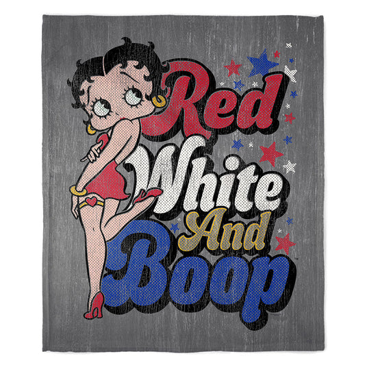 50" x 60" Red White & Boop Plush Minky Blanket