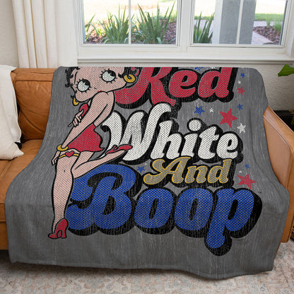 50" x 60" Red White & Boop Plush Minky Blanket