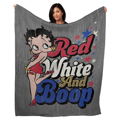 50" x 60" Red White & Boop Plush Minky Blanket