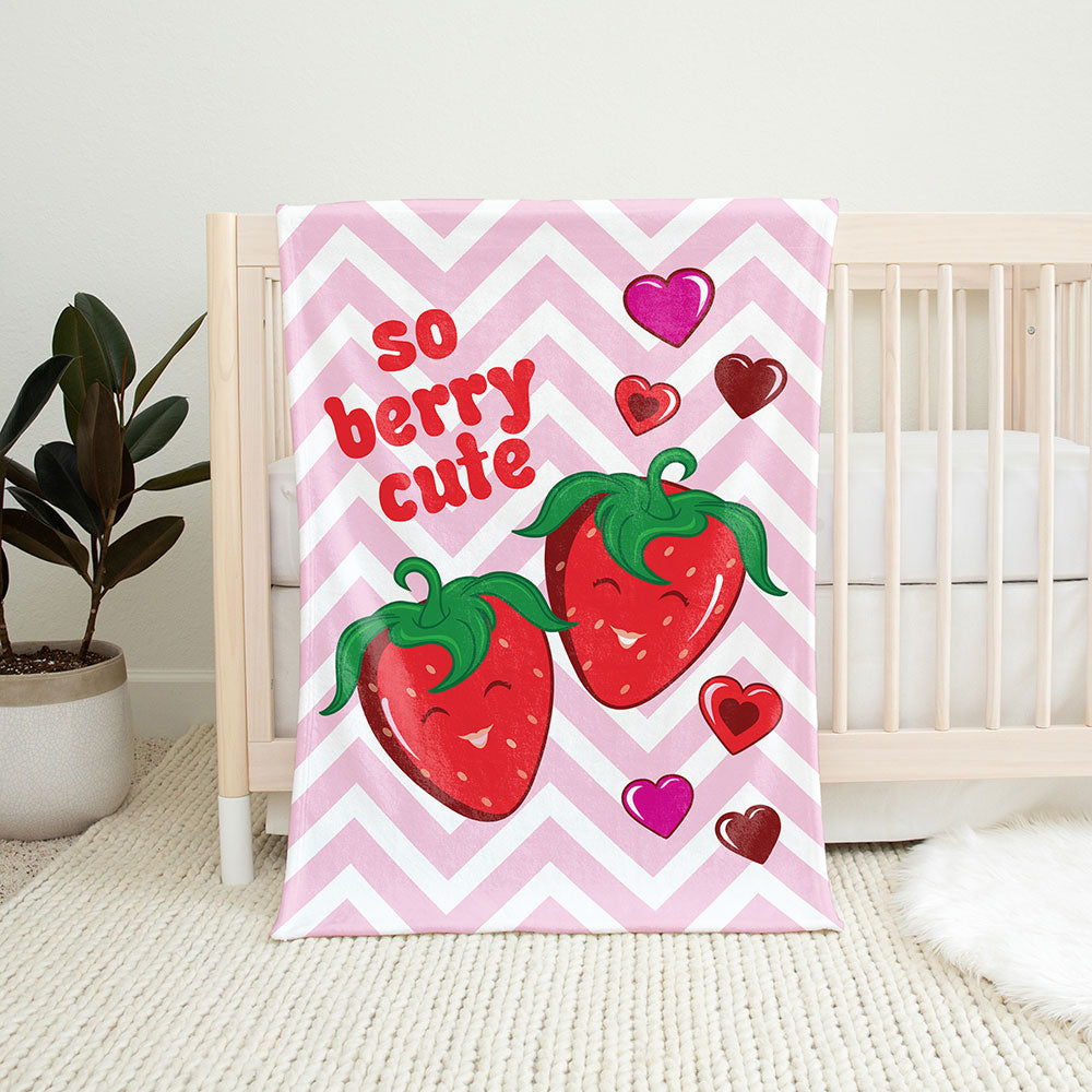 30" x 40" Berry Cute Baby Minky Blanket